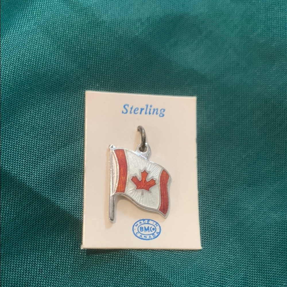 Vintage Sterling Silver Canadian Flag Charm